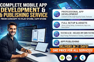 build android app UI design 20 testers and publish
