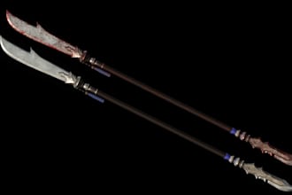 convert high to low poly model, modular game weapon,3d warrior spear, ue5 assets