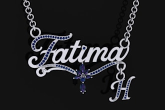 do custom name necklace 3d print and jewelry name pendant cad