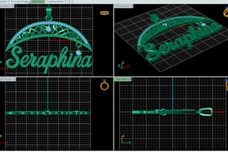 create 3d jewelry cad design for custom name pendants