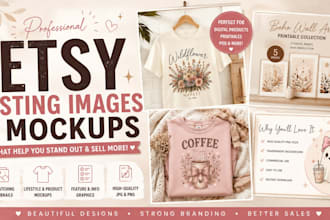 design professional etsy listing images and product mockups