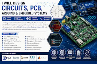 design circuits, pcb, arduino and embedded systems