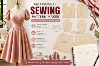 be your digital clothing sewing pattern maker, pattern grading,clo3d PDF and dxf