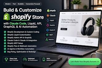 build shopify store with claude code, liquid, API, graphql ai automation