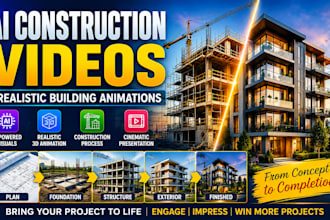 create ai construction video and realistic building animations