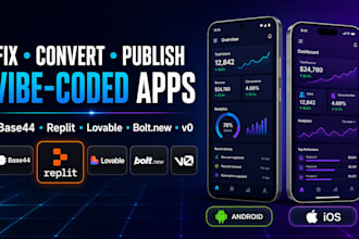 fix convert and publish your base44 replit or lovable app to app stores