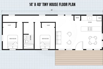 design custom tiny house floor plan, tiny home layouts and permit drawing