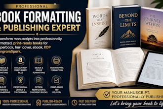 do book formatting, paperback and hardcover formatting
