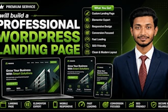 design responsive wordpress elementor landing page