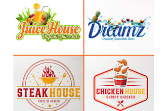 design unique food, drink, juice bar and restaurant logo
