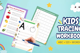 design kids tracing workbook and worksheets