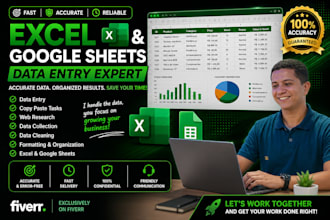 do excel data entry and spreadsheet formatting