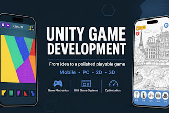 develop a complete unity mobile game for ios and android
