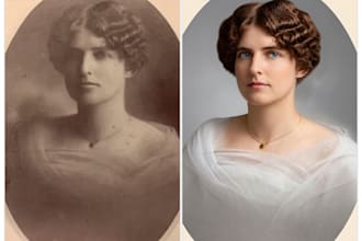professionally restore old photos, repair damage and colorize