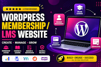develop and customize wordpress lms website learndash