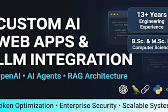 build custom ai web app, openai llm integration or ai agent