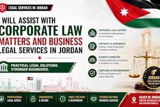 assist with corporate law matters and business legal services in jordan