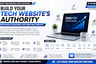 do tech link building and tech SEO with quality backlinks