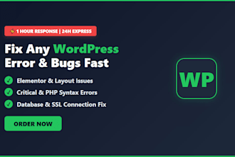 fix wordpress bugs, elementor errors, and css issues