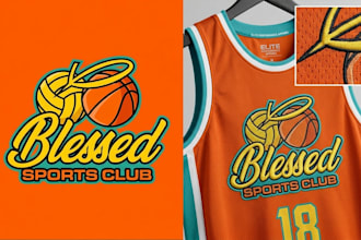 do basketball volleyball team jersey sports club logo design