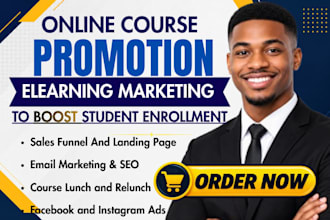 online course promotion elearning website marketing to boost student enrollment