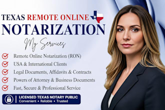 provide remote online notarization in texas for USA and international clients