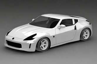 do 3d car modeling, 3d car, police car, rc car, blender car for 3d printing