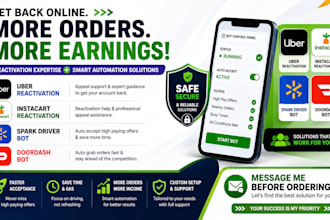 do uber reactivation, spark driver bot, doordash bot, instacart reactivation