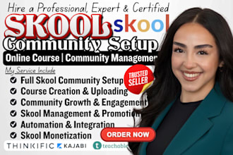 setup skool community, skool course content creation, skool community management