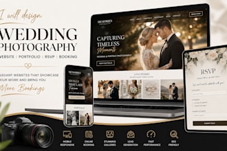 design wedding photography website portfolio website online booking rsvp website
