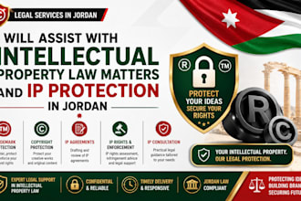 assist with intellectual property law matters and IP protection in jordan