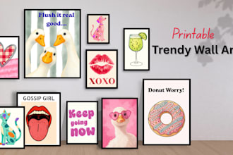 design trendy digital wall art and posters for etsy or home