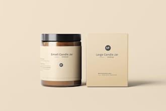 design candle label, candle box, jar label, candle packaging and candle product