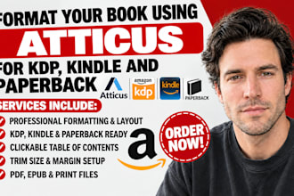 format your book using atticus for KDP, kindle and paperback