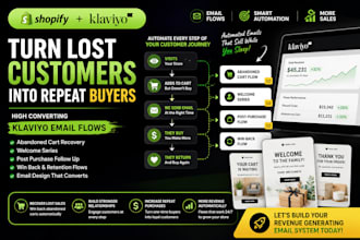 create shopify klaviyo email flows for abandoned cart welcome post purchase