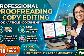 proofread and copy edit your book, article, or document