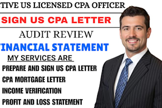 prepare CPA mortgage letter and expense ratio letter for loans