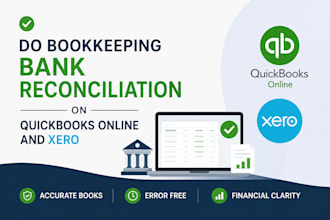 do bookkeeping bank reconciliation on quickbooks and xero