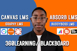 setup canvas lms 360learning, absorb lms, buddyboss lms or graphy lms blackboard