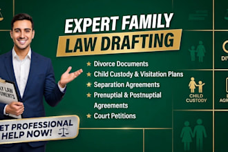 be your lawyer in divorce, marriage  child custody and child support lawsuits