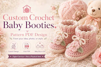 create a crochet baby booties PDF pattern