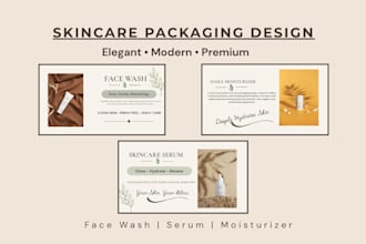 design modern skincare product packaging and label design