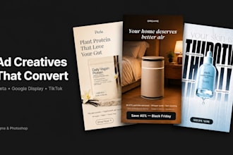 design ad creatives for meta google and tiktok ads