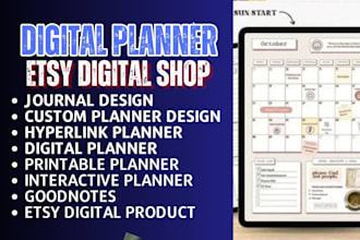 do hyperlinked planner,digital planner,etsy,journal, printable planner,goodnotes