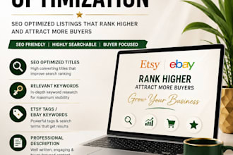 create and optimize etsy and ebay product listings