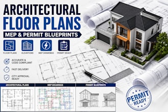 design architectural floor plans, mep, and permit blueprints