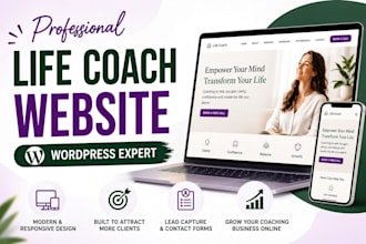 design fitness coach wordpress website and business coach wordpress website