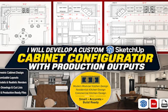 develop a custom sketchup cabinet configurator with production outputs