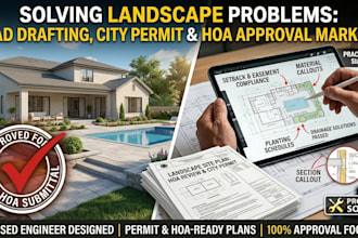 hoa approval landscape design architectural cad drafting site plan