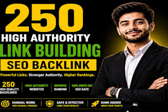 provide you 250 high authority link building SEO backlinks for google ranking